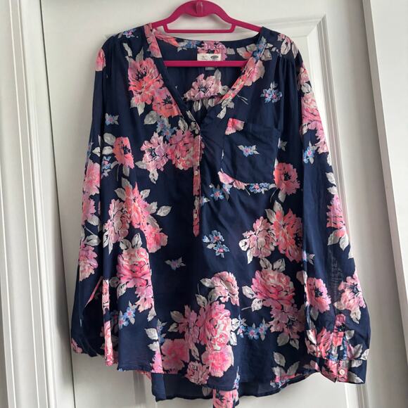 Old Navy Women’s Floral Pullover Tunic Top Sz XXL lightweight Breathable - Picture 1 of 11